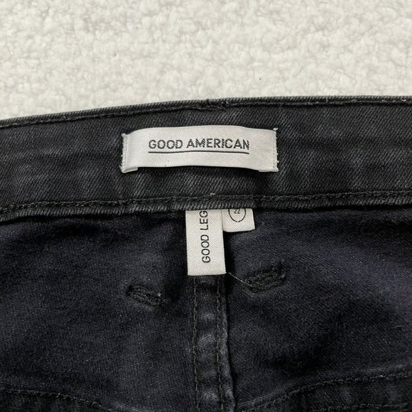 Good American Good Legs Women's Size 22 Black High Rise Shine Coated Jeans $170 - Picture 5 of 14
